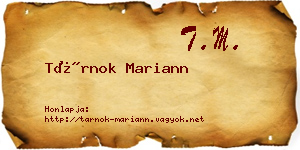 Tárnok Mariann névjegykártya