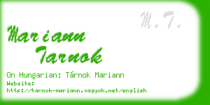 mariann tarnok business card